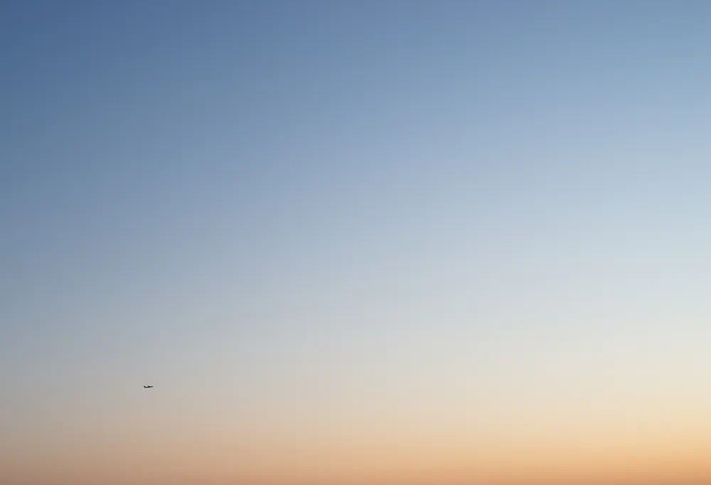 plane at sunset